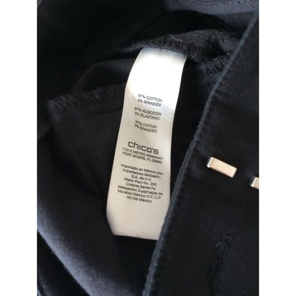 Chico’s, Size 1 (US 8), So Slimming Cropped Cuff Black Pants - Picture 8 of 8